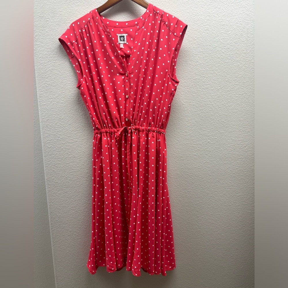 New Anne Klein Dot Print A-line Dress - Picture 6 of 6